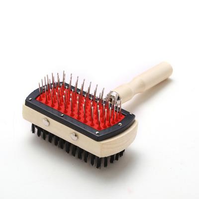 China OEM Viable Dog Factory EDAEA Grooming Tool Comb Solid Wood Pet Cleaning Brush for sale