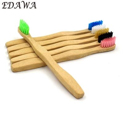 China Wavy Handle Wholesale Private Label Kids Bamboo Toothbrush for sale