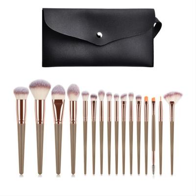 China Angular Blush 16pcs Customized Private Label Beauty Makeup Tool Black Makeup Set Brush for sale