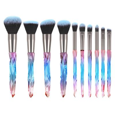 China Angular Blush Fashionable Personalized Plastic Handle Make Up Brush Customized Logo Makeup Brush for sale