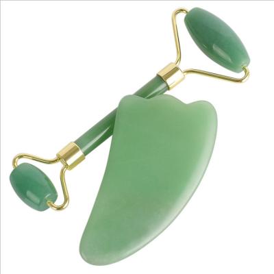 China Best High Quality Jade Nephrite Anti Aging Facial Roller Dong Ling Green Natural Face Massager Private Label Therapy Stone Massager for sale