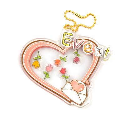 China Custom Shaker Charms Plastic Plastic Customized Personalized Promotional Creative Acrylic Vograce Gift/Sale/Exhibition Gift Key Chain for sale