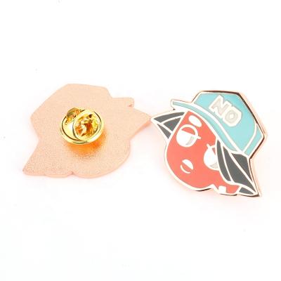 China Bomaijie Nautical OEM Rose Hot Sale Metal Pin Enamel Pin Custom Enamel Pin Gold With Rose Gold Plated Color for sale