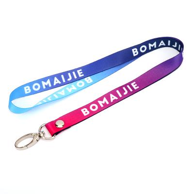 China Bomaijie High Quality Promotional Gift Lanyard With Custom Logo Rainbow Lanyard Metal ID Card Holder Lanyard For Gift Wholesale for sale