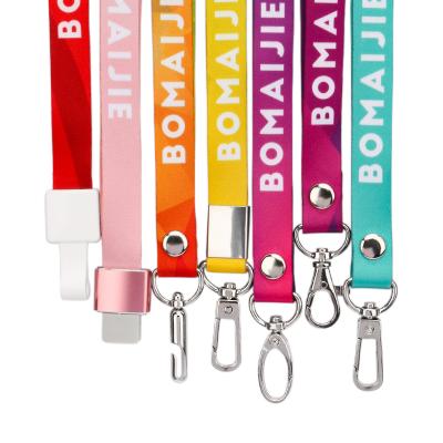 China Promotional Gift Designer ID Card Holder Lanyards Fashion Brand Anime Brand Custom Nylon Mobile Phone Printed Metal Key Chain Lanyard With Logo for sale