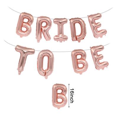 China High Quality Festival Decoration Selection 16inch Letter Bride To Be Balloons Rose Gold Letter Foil Balloon for sale