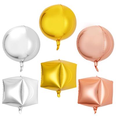 China 2022 new arrivals festival decoration prices cheap helium 22inch round giant round square cube shape colorful 4D balloon for party festival decoration for sale