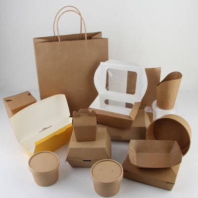 China Disposable Biodegradable Supply Packing Takeout Boxes for Custom Round Fast Food Square Wrapping Paper Disposable Fast Food Container for sale