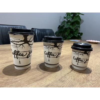 China Biodegradable Custom Logo Printed 8oz 12oz 20oz 30oz Disposable Take Away Milkshake Drinks Coke Cola Soda Tea Coffee Cold Paper Cups With Lid for sale