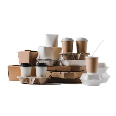 China Customized Stocked Disposable Brown Kraft Soup Packaging Cups 8oz 16oz White Paper Ice Cream Cups With Lids for sale