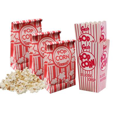 China Recyclable Wholesale Custom Print Logo Branded Popcorn Packaging Bags Popcorn Paper Bag for sale