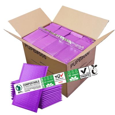 China Strong Adhesive / Shock-resistance / Waterproof / Nice Printing Light Pink Compostable Mailing Biodegradable Padded Bubble Wrap Bubble Mailers Custom Black Purple Custom Made for sale