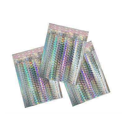 China Strong Adhesive/Shock-resistance/Waterproof/Nice Printing Custom Printed Charm Bubble Envelope Mailing Bags Poly Metallic Holographic Bubble Mailers for sale