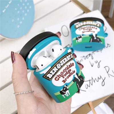 China For Airpods 1/2 Brand 3D Ben Jerry Chocolate Ice Cream Case For AirPods 1 Pro Silicone 2 Soft Earphone Protective Cover Funda Soft for sale