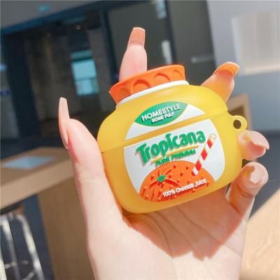 China For Tropicana 3D Earphone Orange Juice Case For Apple Airpods 1 pro 2 Soft Silicone Cover For Wireless Charging Box for sale