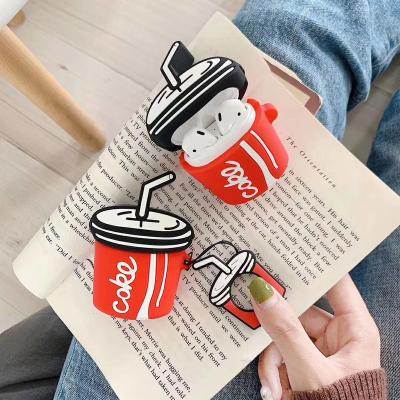 China Cute Silicone 3D Case Drink Coke Earphone Cases For Apple Airpods 1 2 pro Protect Cover Headset Wireless Anti-Drop Funda for sale