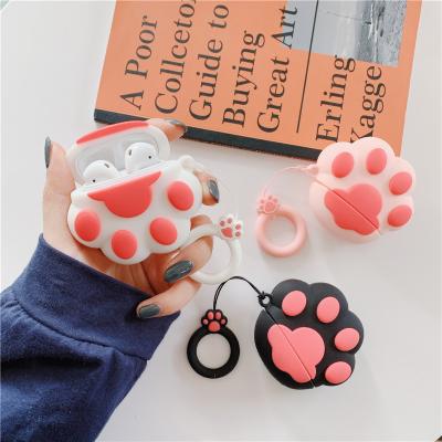 China For Airpods 1/2 Case For Airpods Cat-paw Cartoon Silicone Protective Earphone Case For Airpods 2 Earbuds Wireless Earphone Case For Headphones for sale