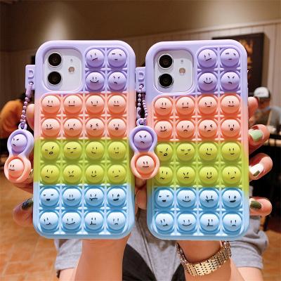 China Shockproof Push Bubble Relieve Stress Case For iPhone 11 12 13 Mini Pro XS Max xr X 6s 7 8 Plus Soft Silicone Emojis Cov for sale