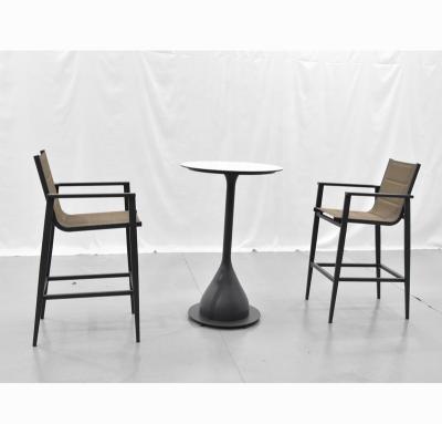 China Contemporary Luxury Bar Furniture Sets Aluminum Outdoor Bar Barstool Set for sale