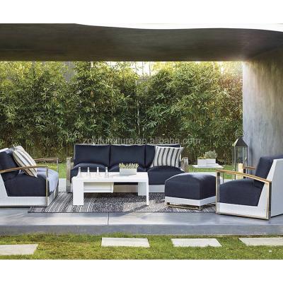 China Luxury Outdoor Eco-friendly\UV Resistant\Water Proof\Weather Resistant Aluminum Frame Garden Furniture Hotel Restaurant Sofa Sets for sale