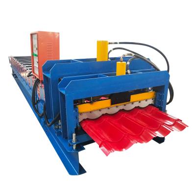 China Hydraulic Press Glazed Roofing Tile Roll Forming Machine Corrugated Steel Sheet Metal Roof Glazed Tiles Roll Forming Machine for sale