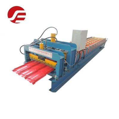 China Glazed Hydraulic Press Roofing Tile Roll Forming Machine Hydraulic Press Metal Glazed Steel Roofing Tile Roll Forming Machine for sale