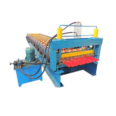 China Building Material Stores Metal Sheets Trapezium Roofing Tile Roll Forming Machine For Sale for sale