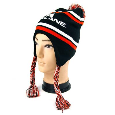 China JOINT Custom Colored Acrylic Jacquard Earflaps Beanie For Winter for sale