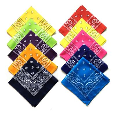 China Cheap Wholesale Multi Colors Cotton Promotion Gift Customized 100% Cotton Customized Fashion Square Bandana for sale