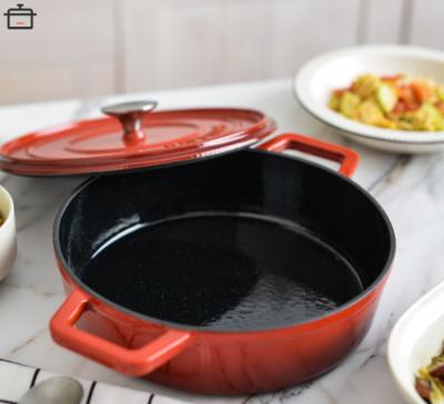 China Viable Product List New 24 cm Household Cast Iron Enamel Casserole Enamel Buffet Casserole With Lid for sale