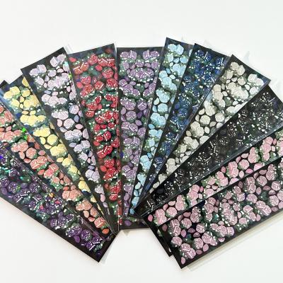 China Wholesale Waterproof+Eco-friendly Vinyl Laser Flower Decoration Lovely Die Cut Stickers For DIY Notebook Diary for sale