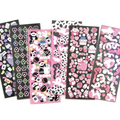 China Wholesale +Waterproof Eco-friendly Vinyl Cartoon Panda Stickers For Decorative Diary Cute Die Cut Book for sale