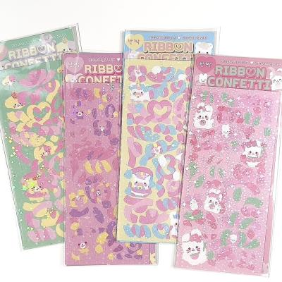 China Waterproof+Eco-friendly Wholesale Vinyl Laser Cut Kids Puzzle Cartoon Rabbit Pig Dog Animal Stickers for sale