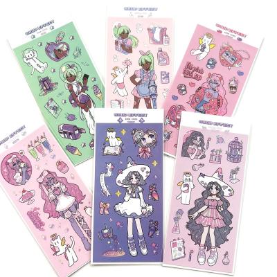 China Wholesale Waterproof+Eco-friendly Cute Die Cut Kawaii Cartoon Characters Stickers For Phone Decorative Case Book for sale