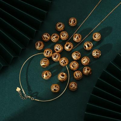 China New Jewelry 925 Zircon Letter Charm Gold Hollow Jewelry Pendants Sterling Silver Custom Jewelry 925 Necklace Pendant FASHIONABLE for sale