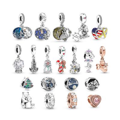 China New Cute Women's Charm Pendant DIY Jewelry Bracelet Fit Original Pandora Necklace Bracelet 925 Sterling Silver Bead Disney Charm for sale