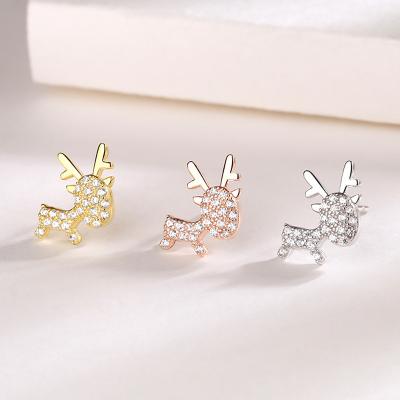 China 925 Sterling Silver Zircon Diamond Earrings Jewelry Set Wedding Gift FASHION Fawn Earrings Fit Women Jewelry for sale