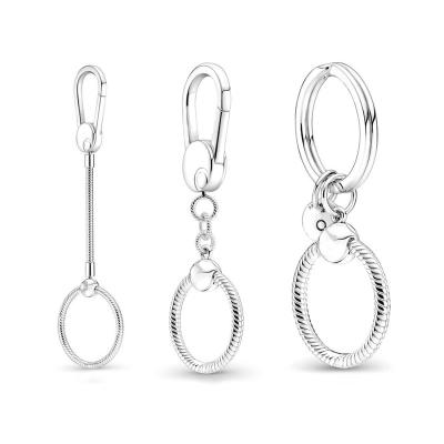 China TRENDY key ring new design divines fit pandoraor jewelry sets 925 Sterling Silver Rings keychain DIY charms jewellery set for sale