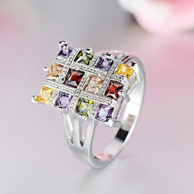 China Fashion Colorful Luxury Jewelry New 925 Sterling Silver For Women Party Jewellry Engagement Ring Set Factory Marfend Wedding Rings for sale