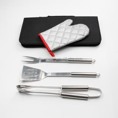 China Easily Cleaned 430 Stainless Steel Tool Kit BBQ Spatula Fork Tongs for sale