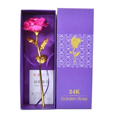 China Long life real rose and 24k gold foil rose balance galaxy eternal roses amazon plated hot sale for valentine for sale