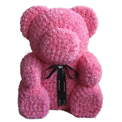 China High quality long life giant pe foam forever rose teddy bear 70 cm for valentine christmas graduation with gift box for sale