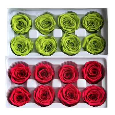 China Keep Up To 3 Years True Roses 4cm 5cm Head Flower Preserved Everlasting Eternal Natural Multicolor Fresh Wholesale Gift For Christmas for sale