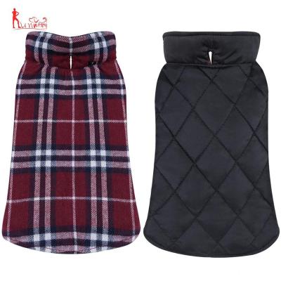 China Reversible Waterproof Windproof Reversible British Style Plaid Dog Vest Winter Coat Sustainable for sale