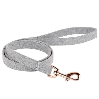 China Viable Gray Tweed Dog Lead with Rose Gold Clip for sale