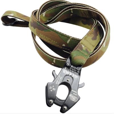 China Custom Wholesale Heavy Duty Nylon Printing Military Dog Leash With Frog Clip for sale