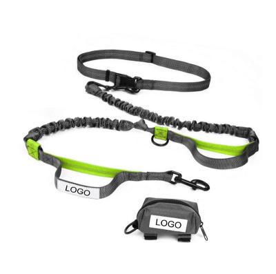 China Durable Strong Double Handle Bungee Hands Free Dog Leash, For Dogs Up To 150 Pounds, For Running/Walking/Training for sale