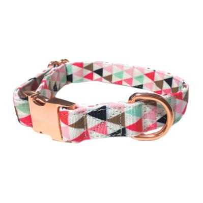 China Viable Design Personalized Dog Collar with Rose Gold Metal Buckle, Adjustable for S, M, L, XL Class of Dogs Matching Style Leash for sale