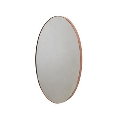 China Morden Wall Hanging Luxury Red Copper Oval Mirror for sale