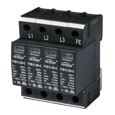 China B+C 12.5kA 10/350us 3 phase surge protector FV12.5B+C/4 for sale